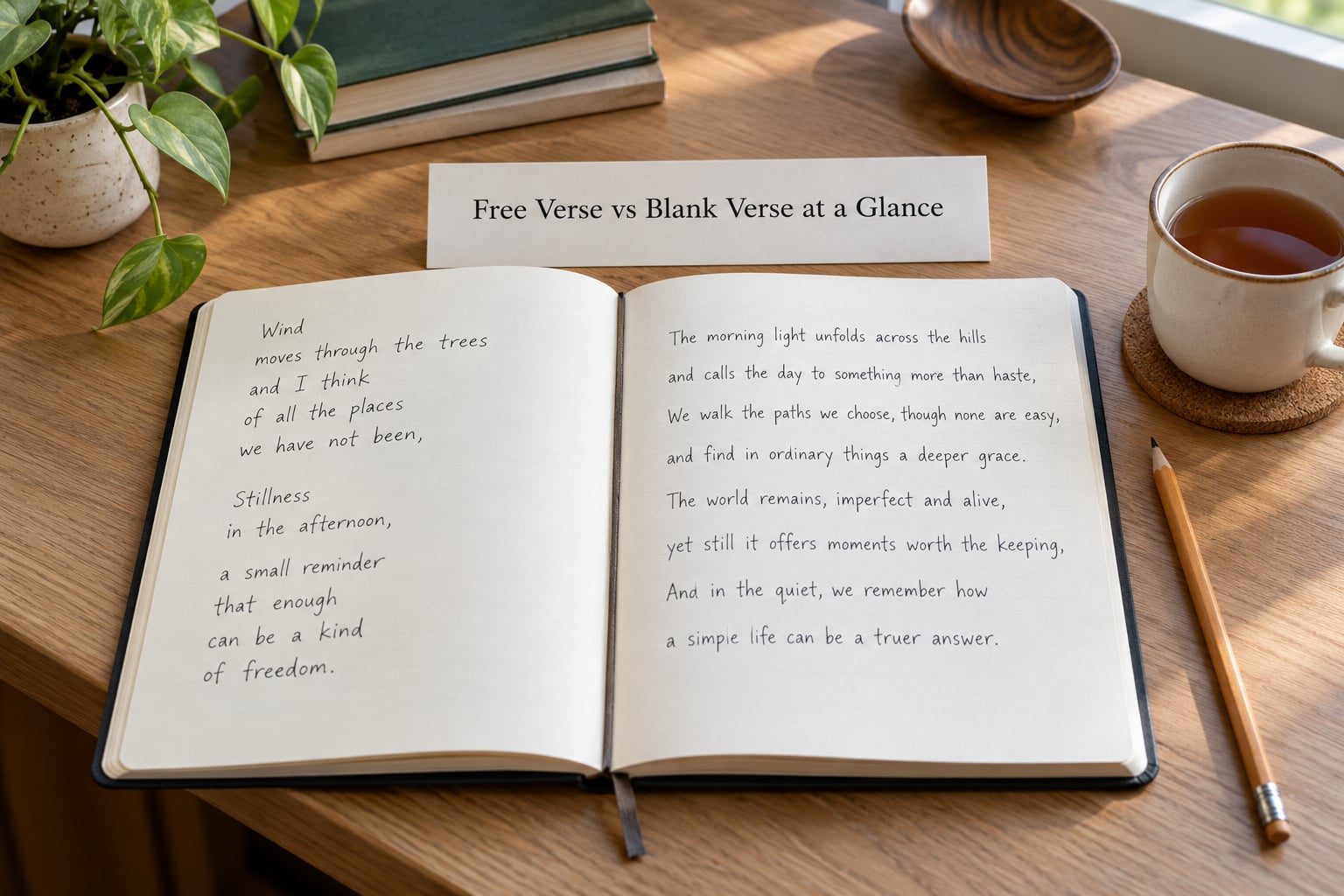 Free Verse vs Blank Verse at a Glance