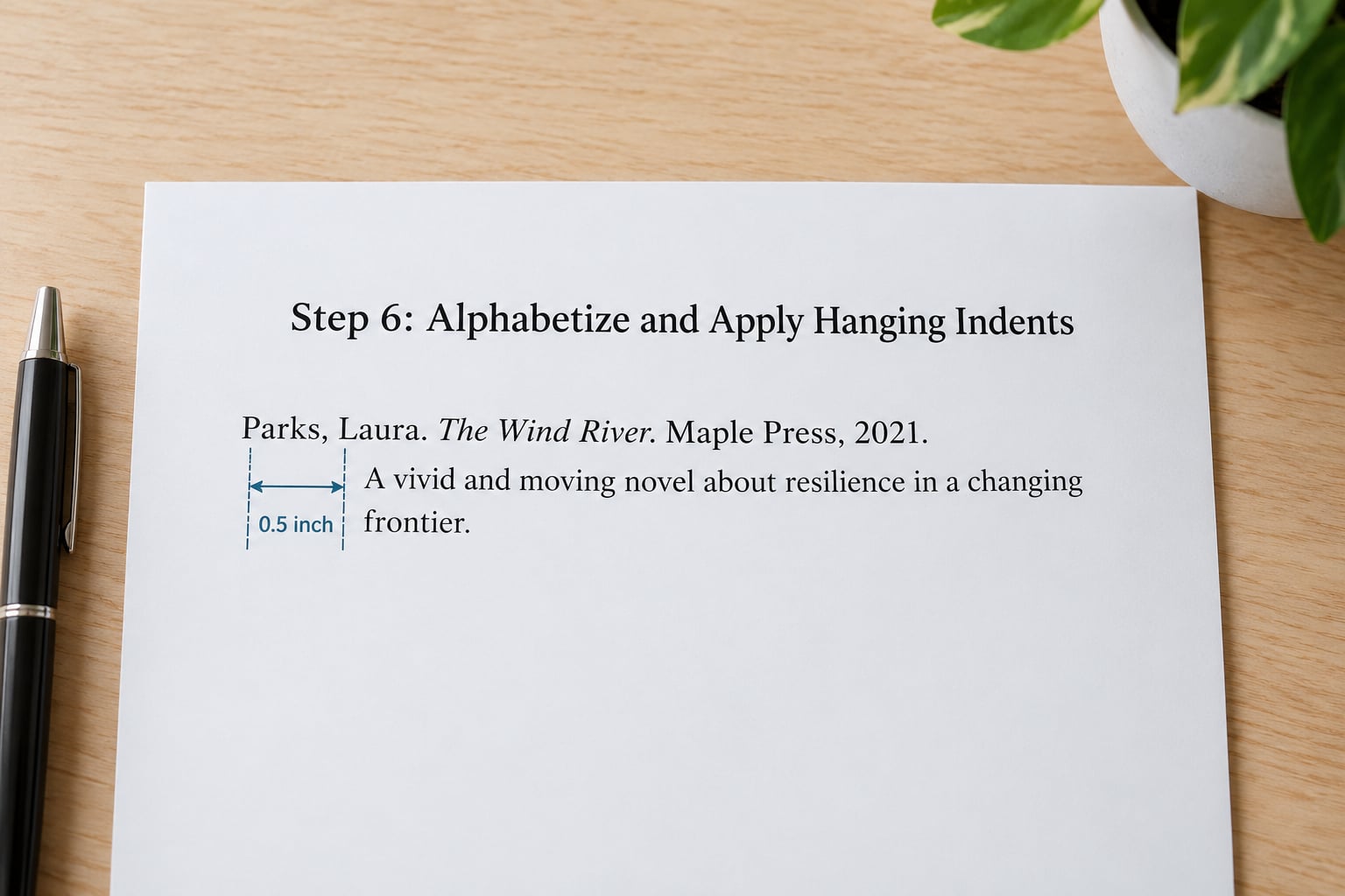 Step 6: Alphabetize and Apply Hanging Indents