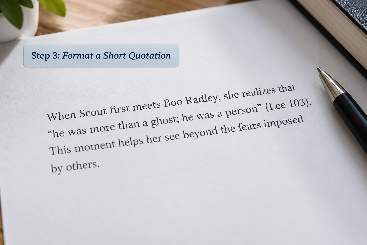 Step 3: Format a Short Quotation
