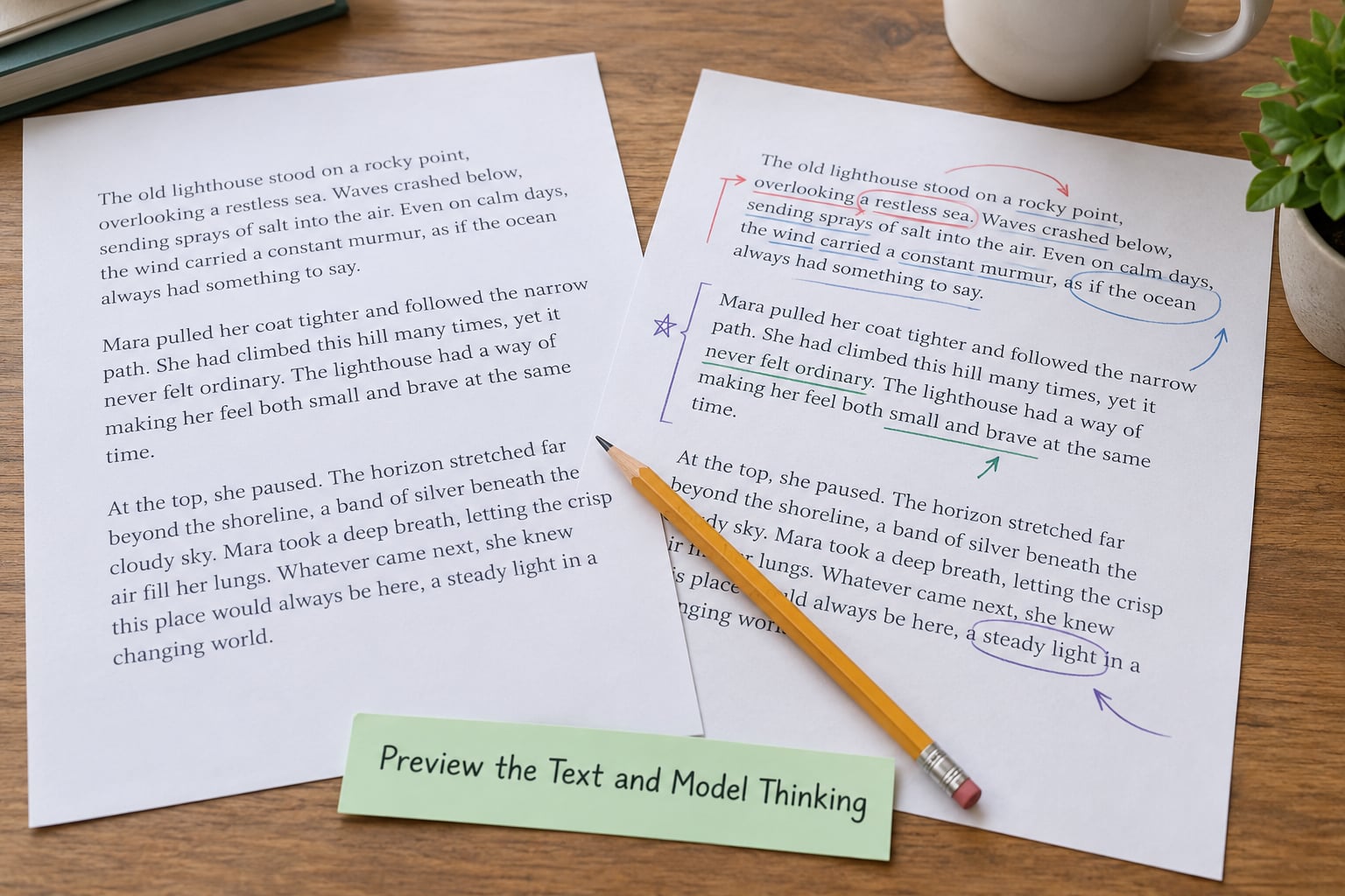 Preview the Text and Model Thinking