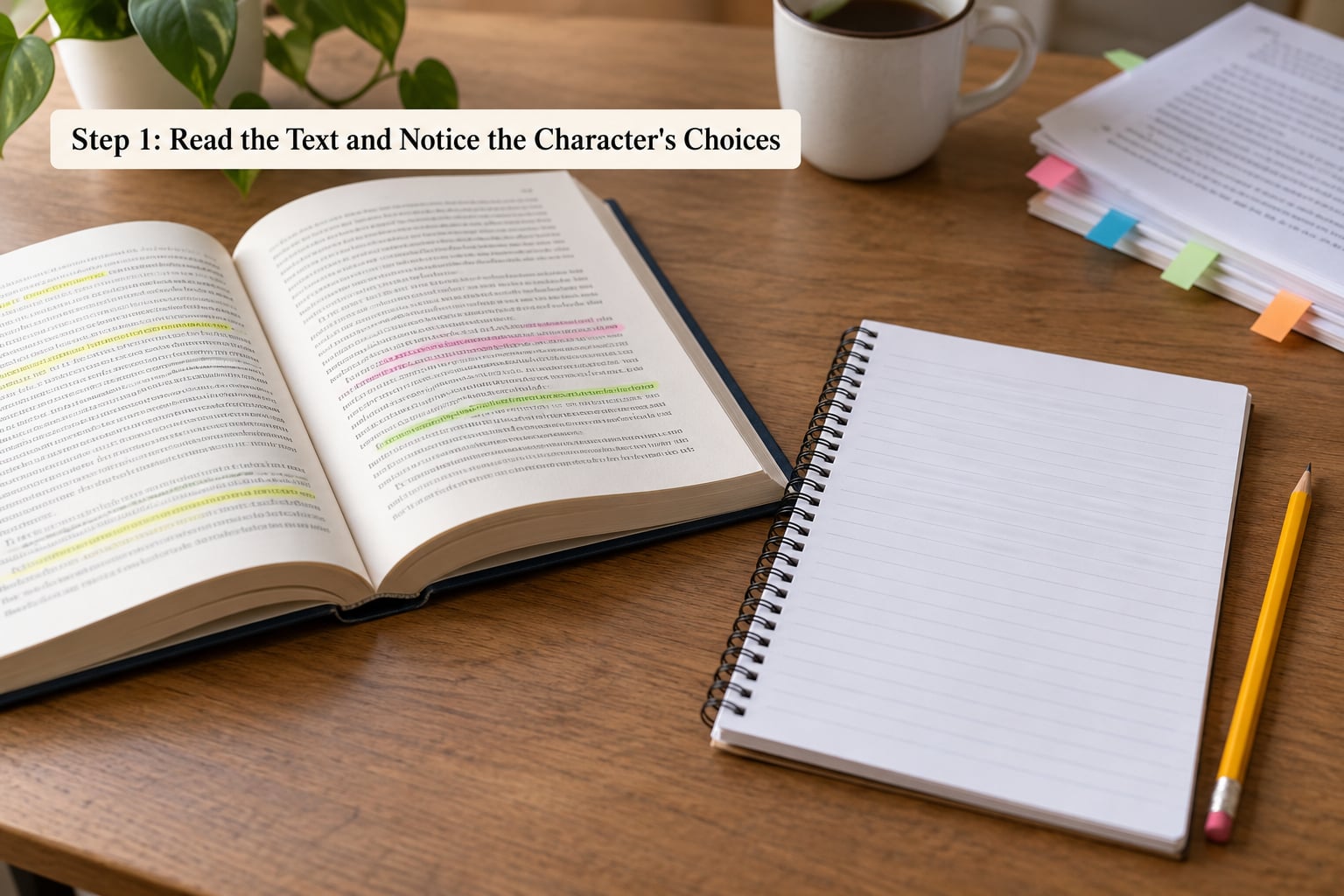 Step 1: Read the Text and Notice the Character's Choices