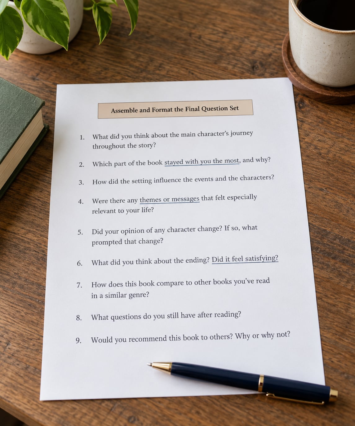 Assemble and Format the Final Question Set
