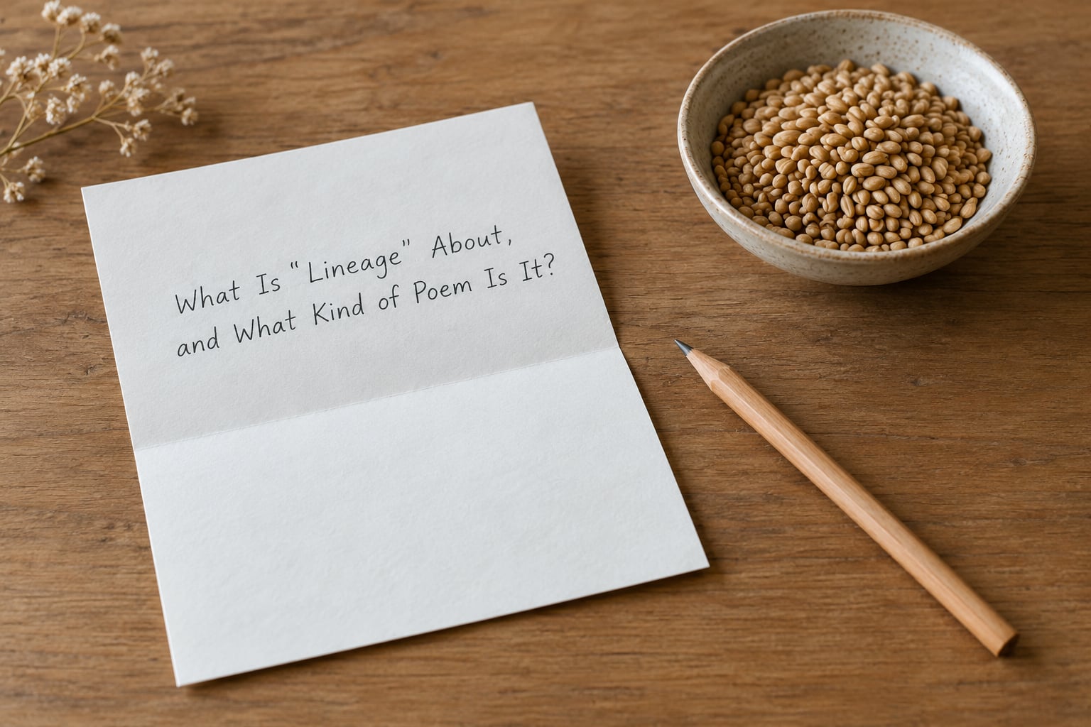 What Is "Lineage" About, and What Kind of Poem Is It?