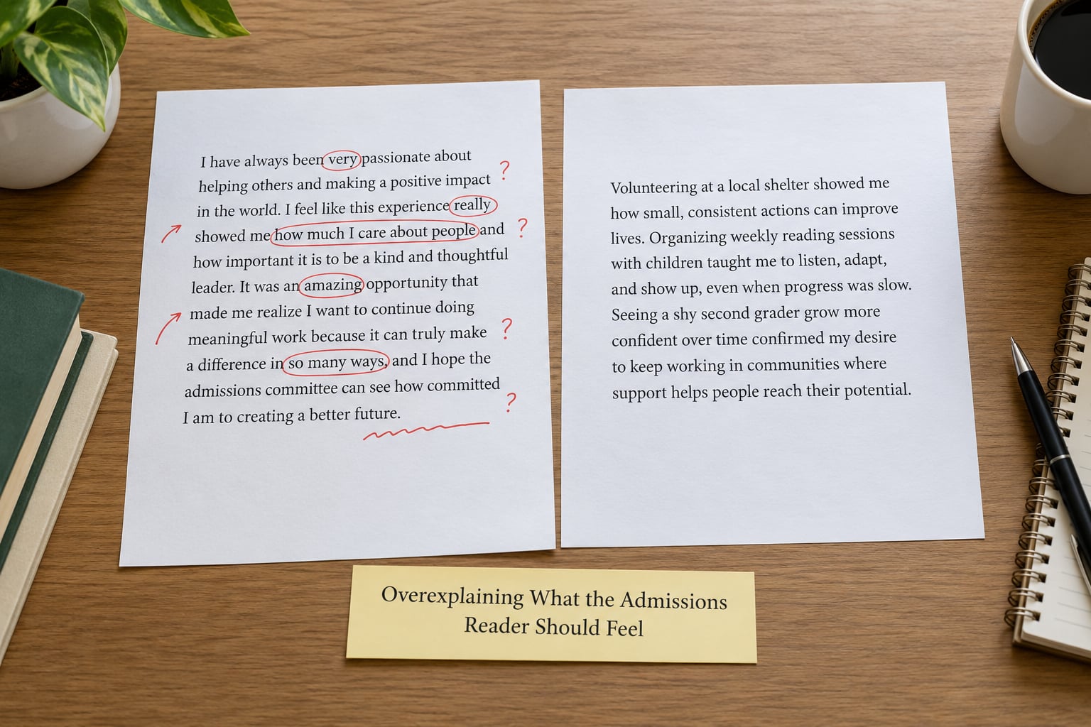 Overexplaining What the Admissions Reader Should Feel