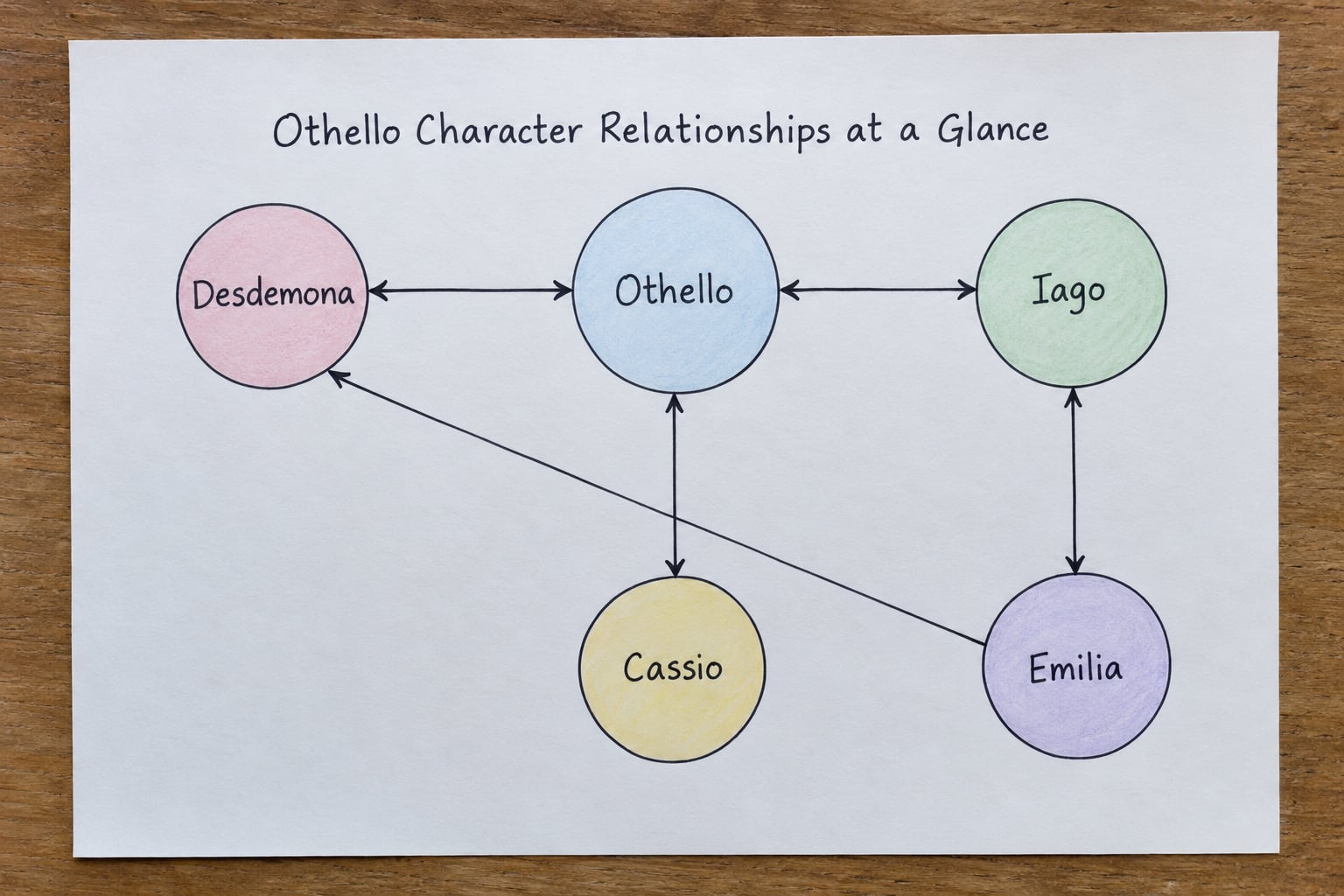 Othello Character Relationships at a Glance