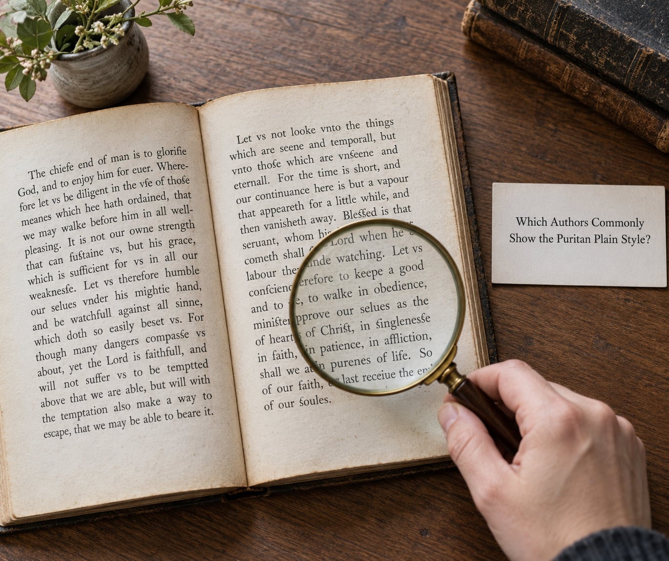 Which Authors Commonly Show the Puritan Plain Style?