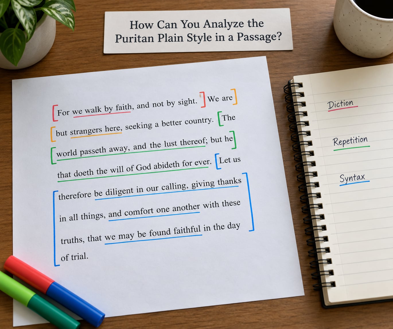 How Can You Analyze the Puritan Plain Style in a Passage?